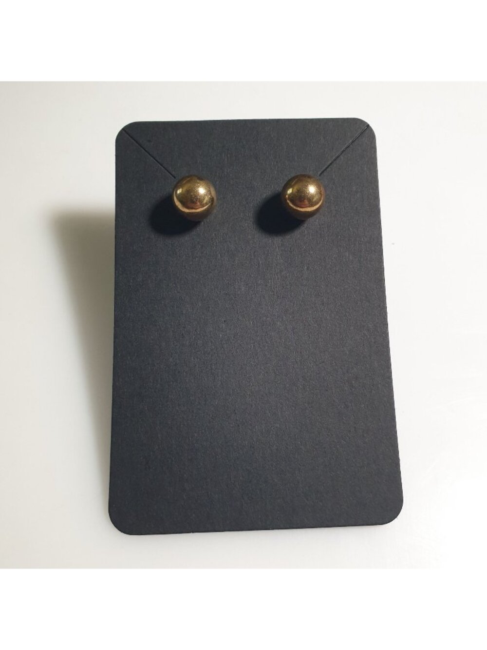 Gold Tone Round Stud Earrings Simple Stylish Jewelry Everyday Wear Acrylic Mom